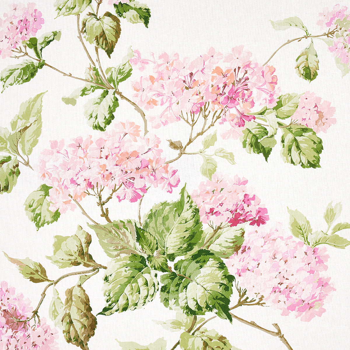 Schumacher Summer Hydrangea Blush Fabric 180821