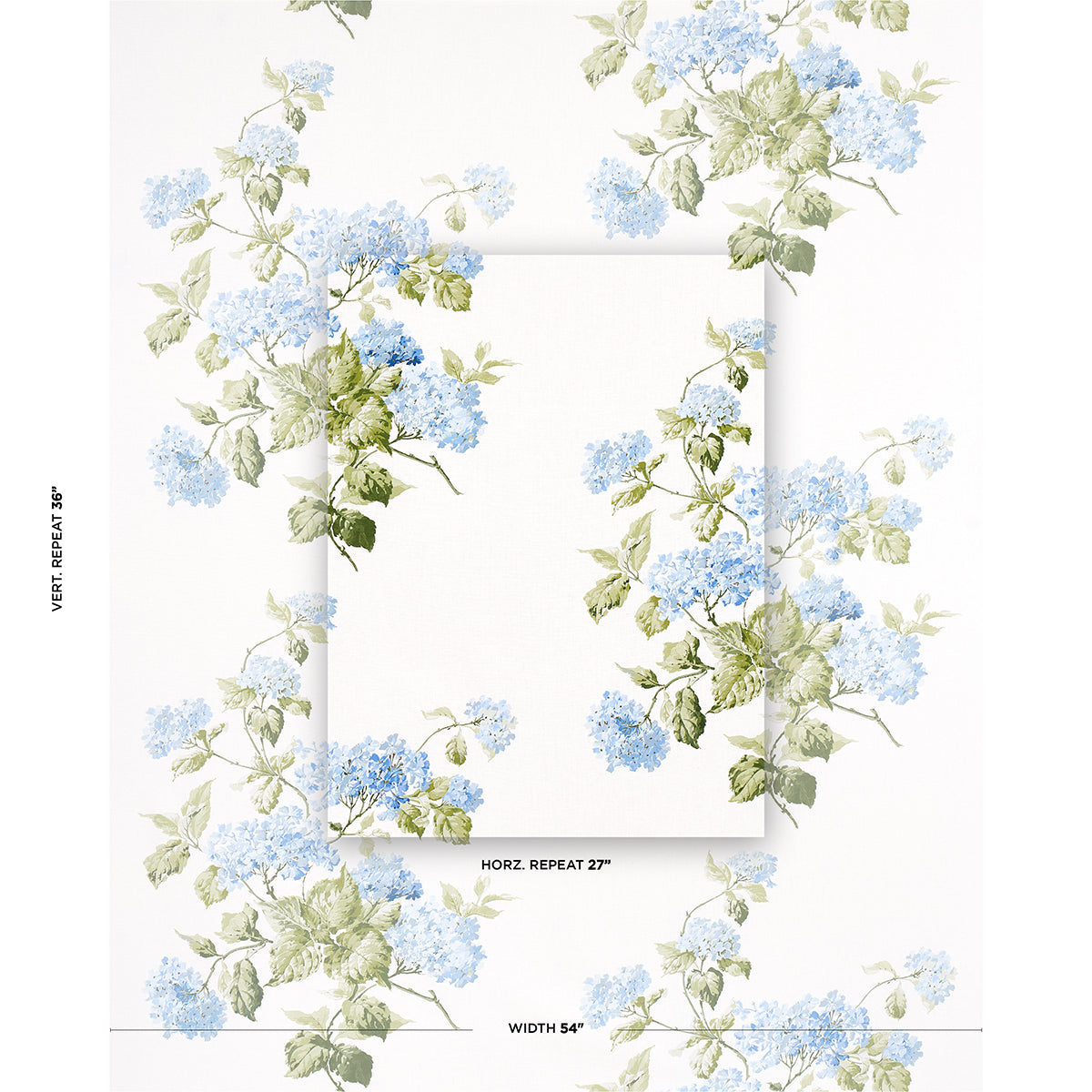 Schumacher Summer Hydrangea Blue Hydrangea Fabric 180822