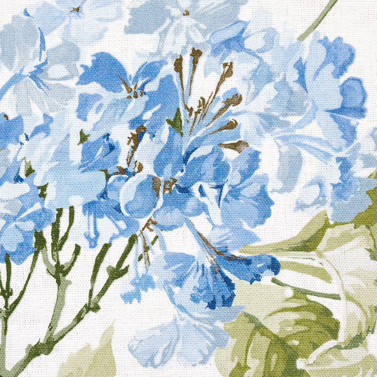 Schumacher Summer Hydrangea Blue Hydrangea Fabric 180822