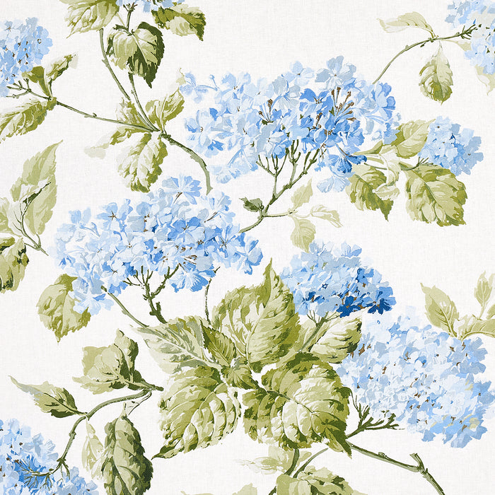 Schumacher Summer Hydrangea Blue Hydrangea Fabric 180822