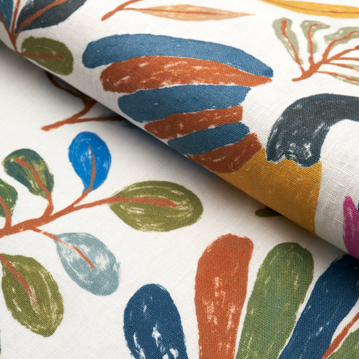 Schumacher Canopy Multi Birds Fabric Sample 180850