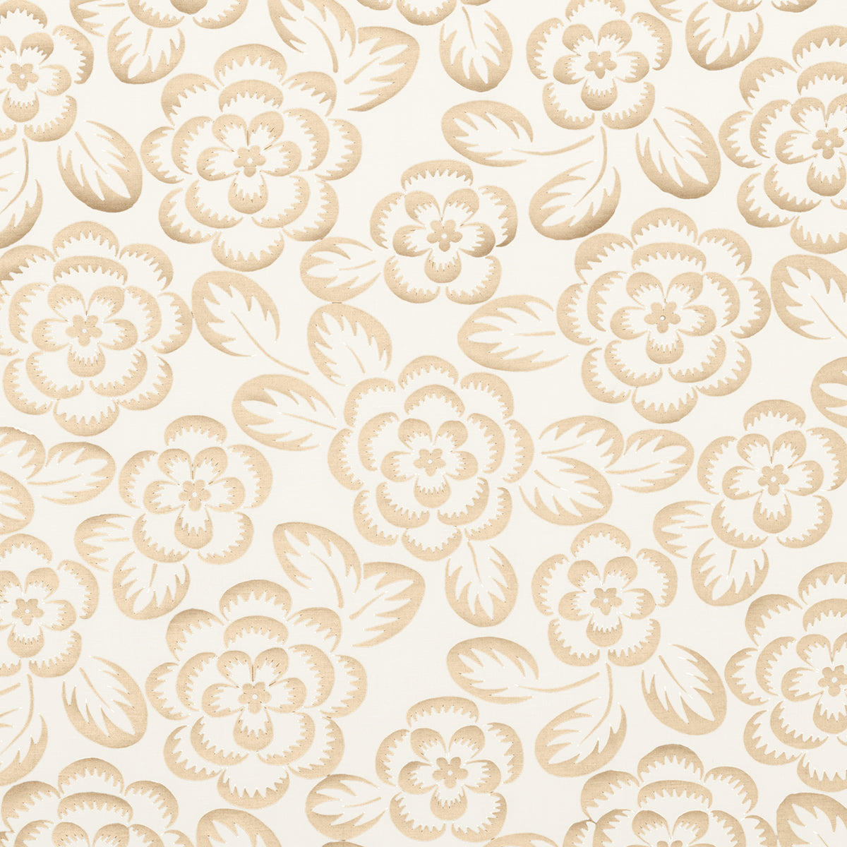 Schumacher Angelica Floral Champagne & Ivory Fabric 180870