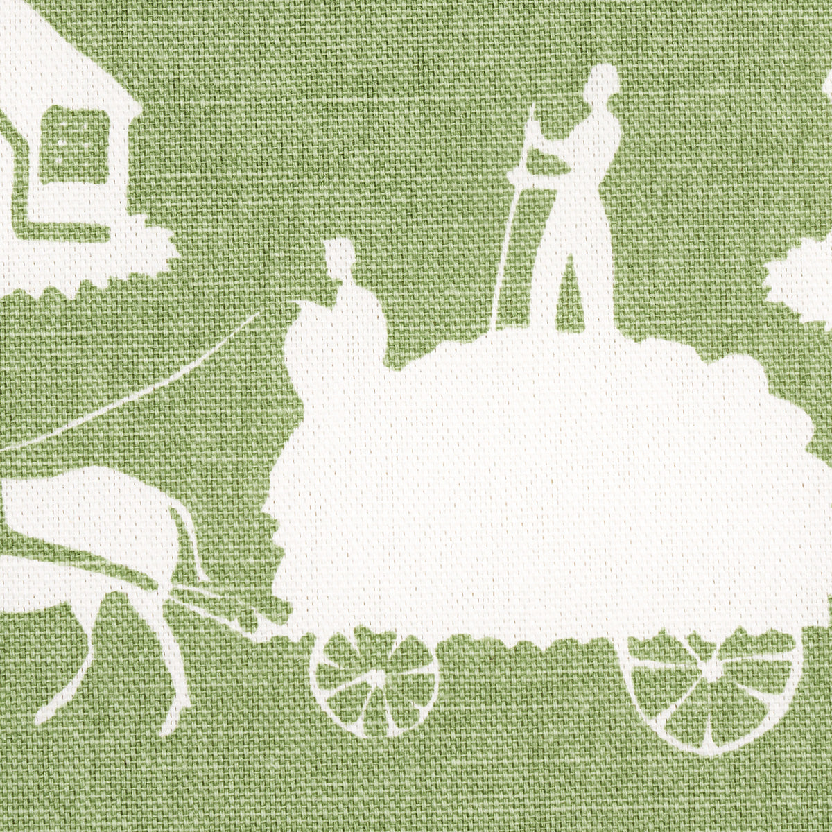 Schumacher Farm Scene Green Fabric 180880