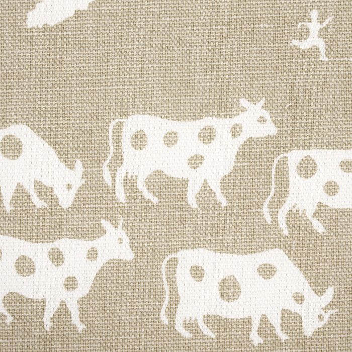 Schumacher Farm Scene Neutral Fabric Sample 180882