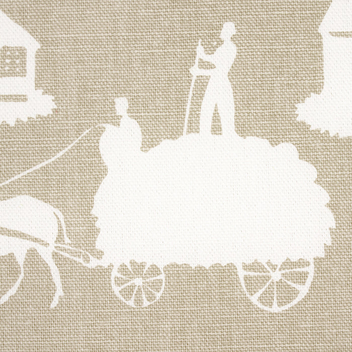 Schumacher Farm Scene Neutral Fabric 180882