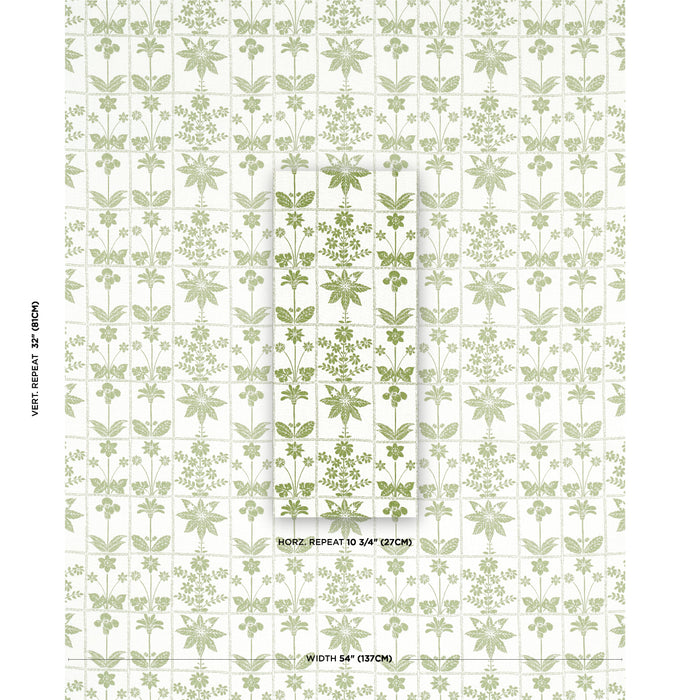 Schumacher Georgia Wildflowers Leaf Fabric 180890