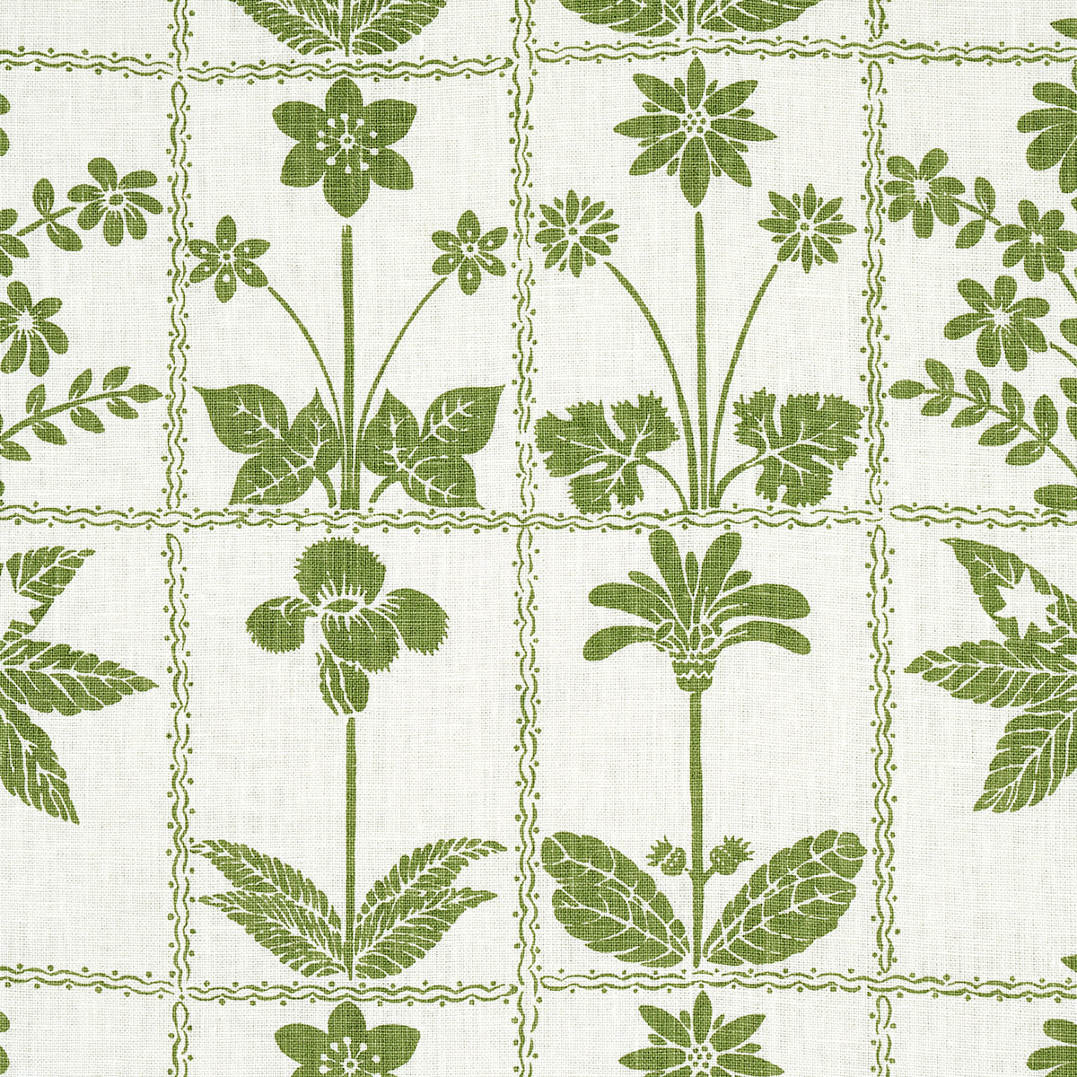 Schumacher Georgia Wildflowers Leaf Fabric 180890