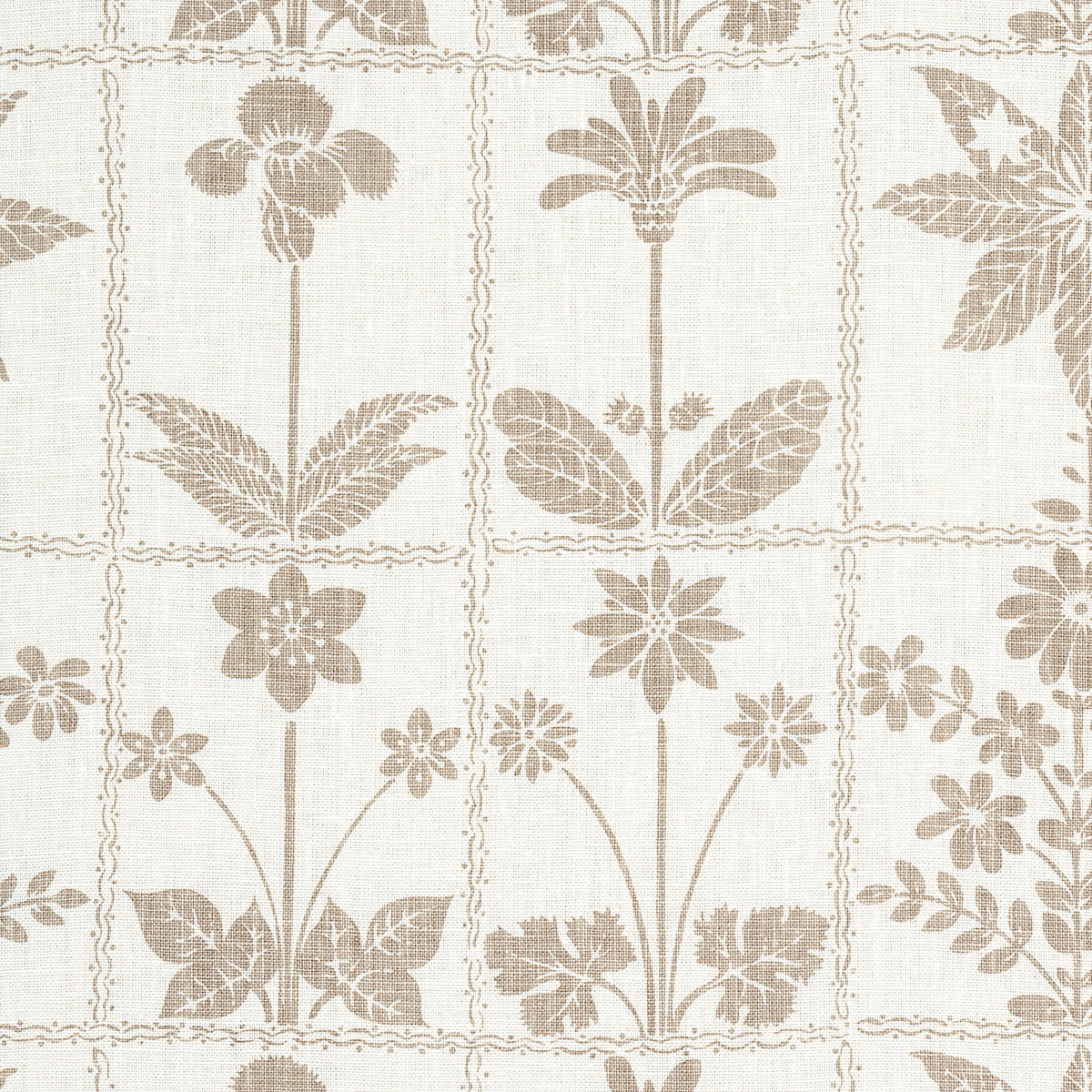 Schumacher Georgia Wildflowers Neutral Fabric 180891