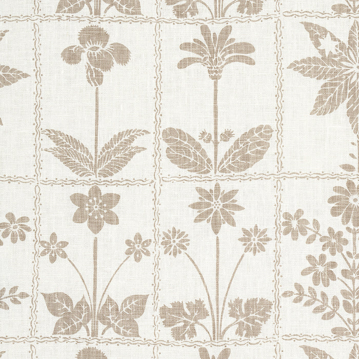 Schumacher Georgia Wildflowers Neutral Fabric Sample 180891