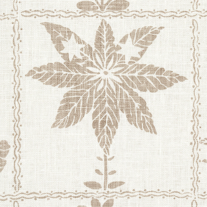 Schumacher Georgia Wildflowers Neutral Fabric Sample 180891