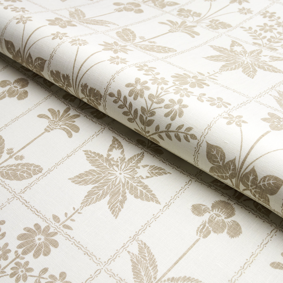 Schumacher Georgia Wildflowers Neutral Fabric 180891