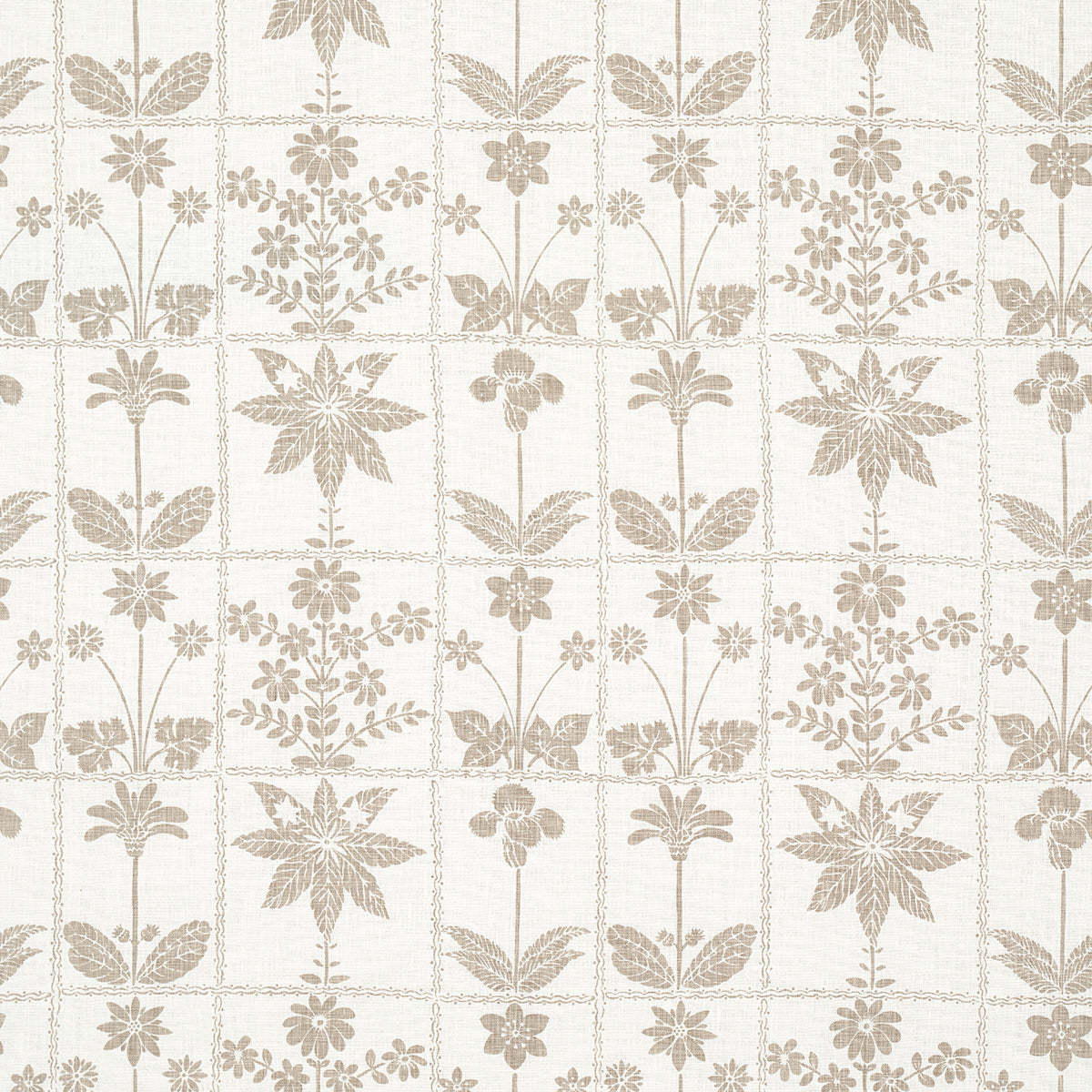 Schumacher Georgia Wildflowers Neutral Fabric 180891