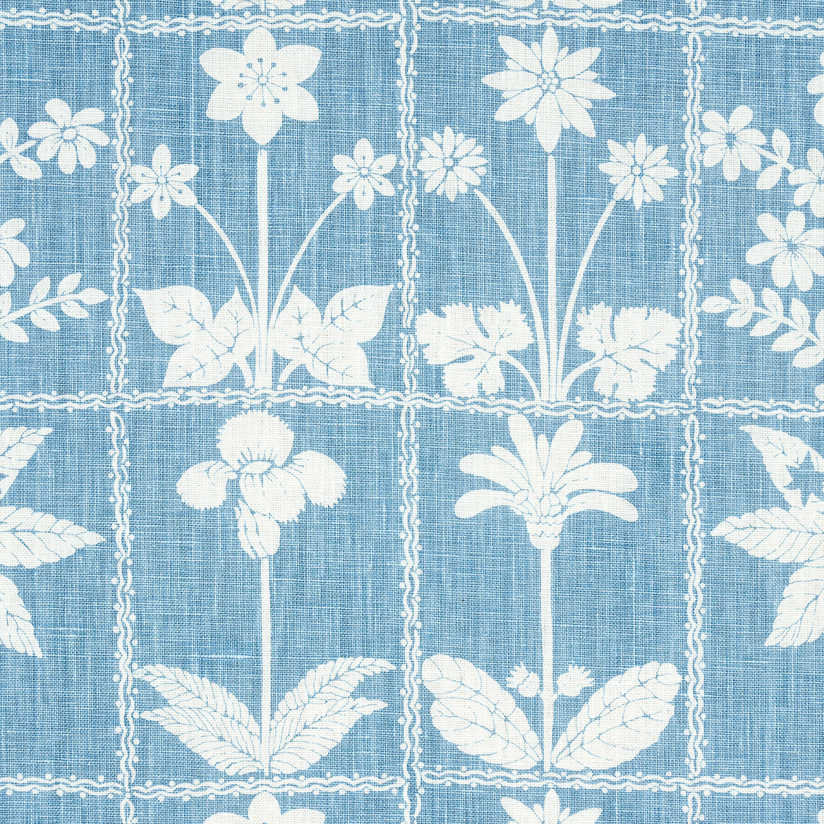 Schumacher Georgia Wildflowers Blue Fabric 180892