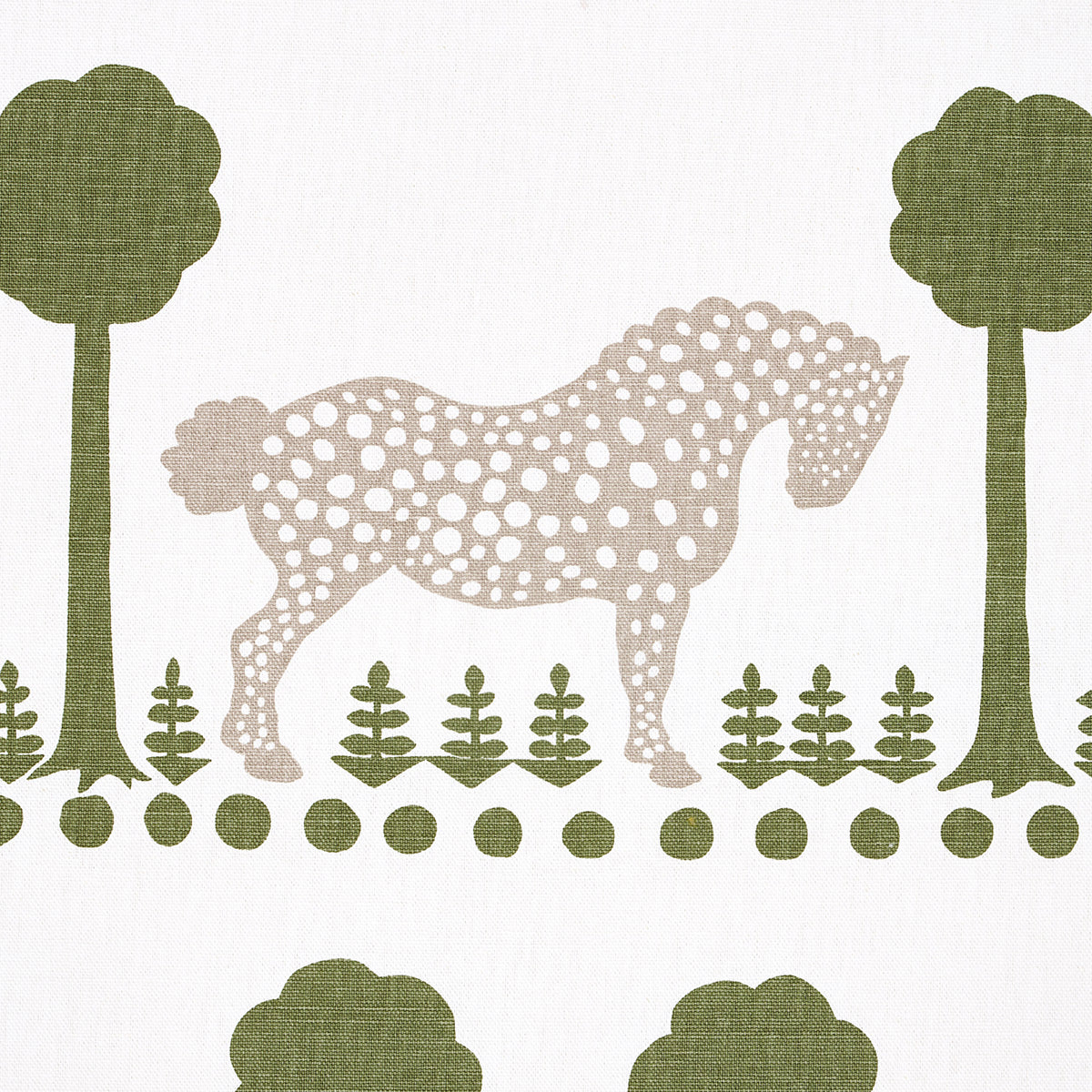 Schumacher Polka Dot Pony Olive Fabric 180900