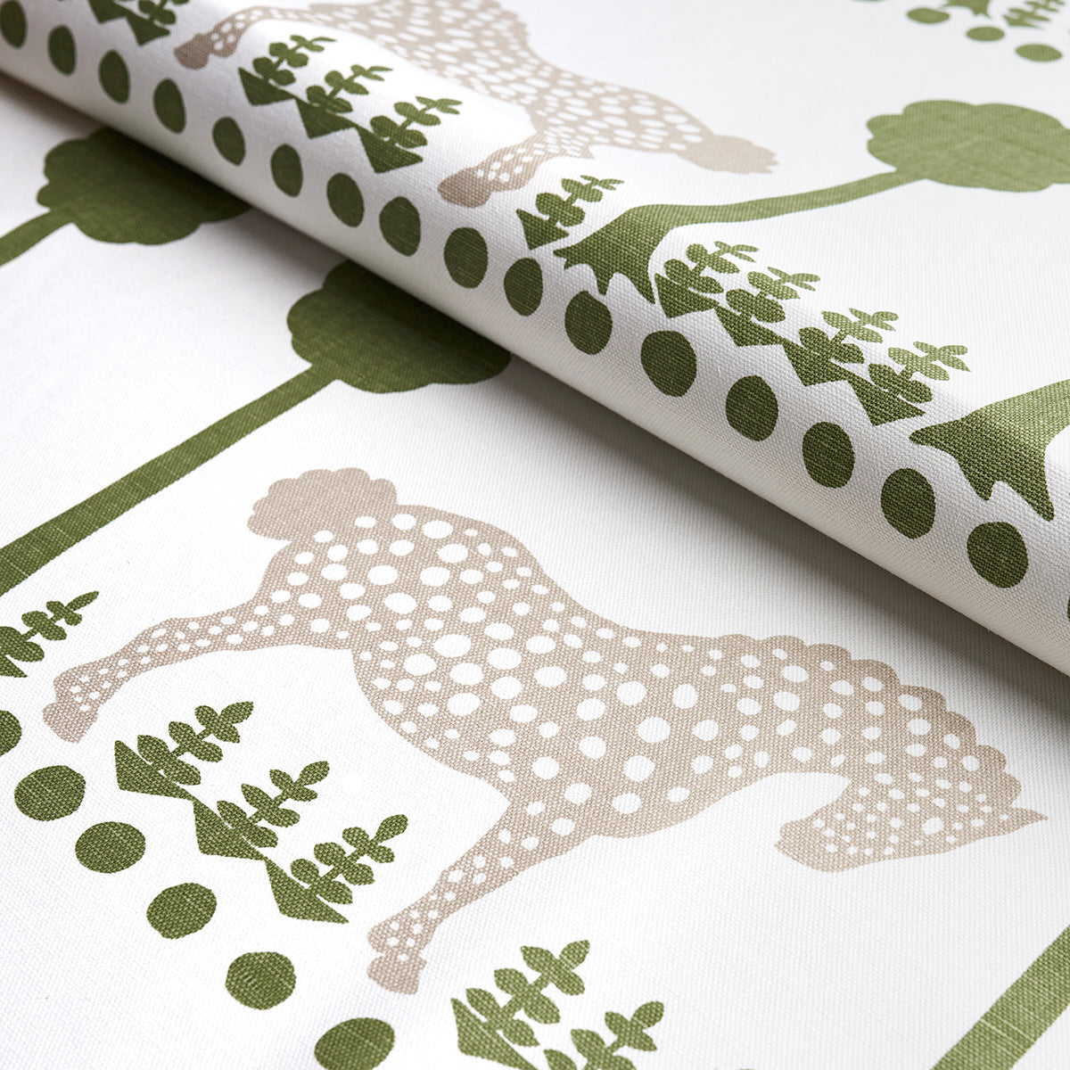 Schumacher Polka Dot Pony Olive Fabric Sample 180900