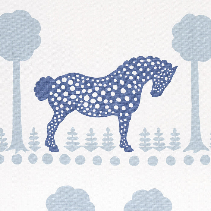 Schumacher Polka Dot Pony Blue Fabric 180901