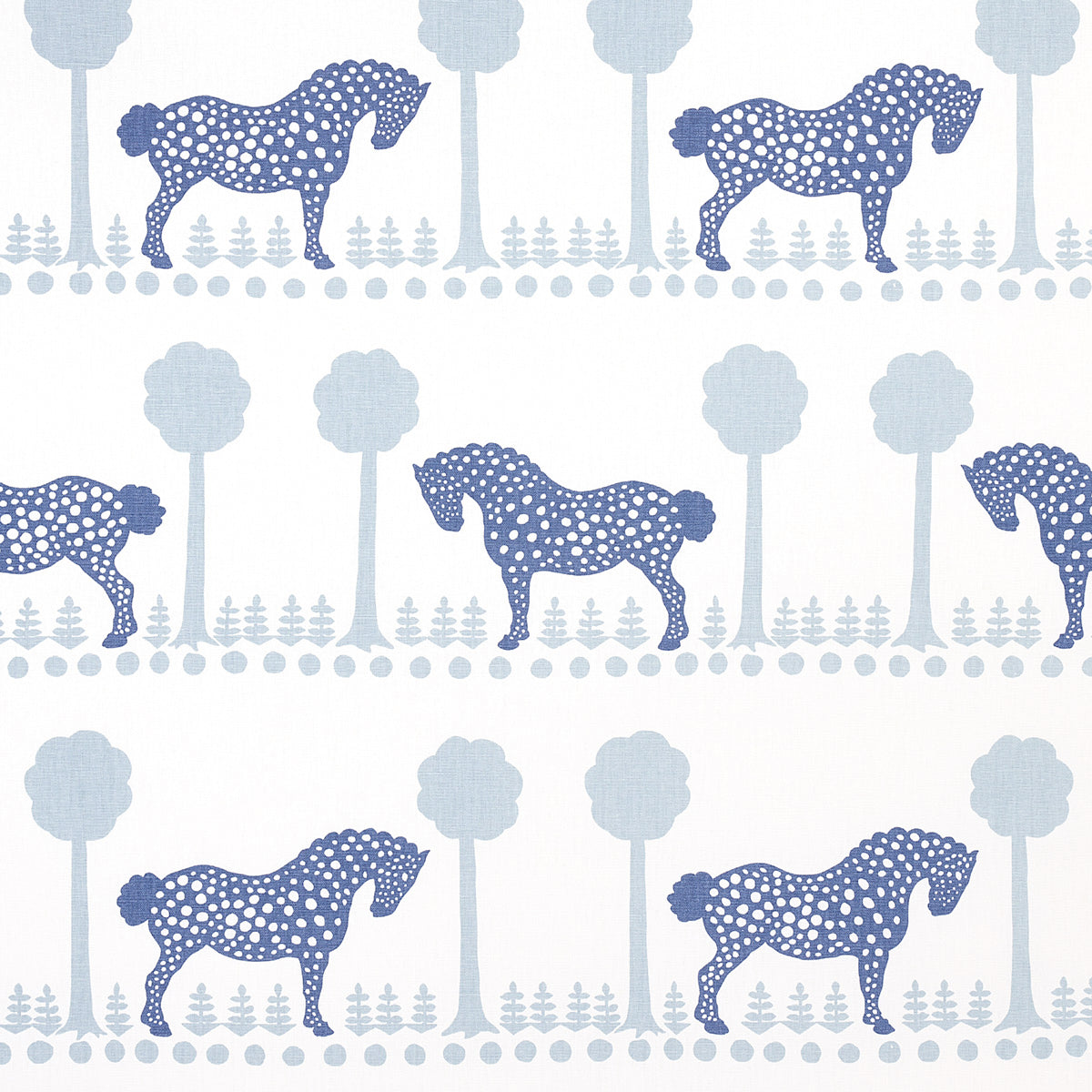 Schumacher Polka Dot Pony Blue Fabric 180901