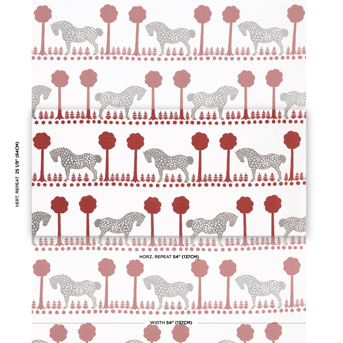 Schumacher Polka Dot Pony Red Fabric 180903