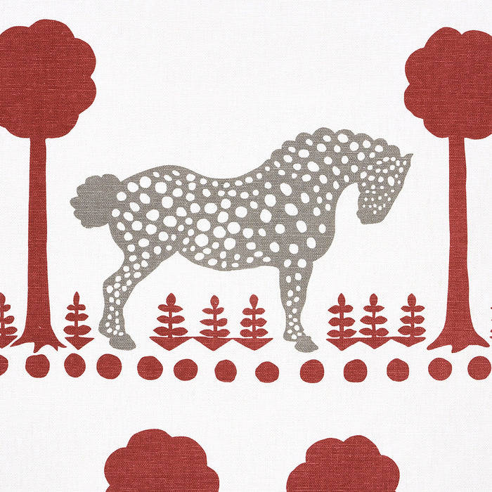 Schumacher Polka Dot Pony Red Fabric 180903