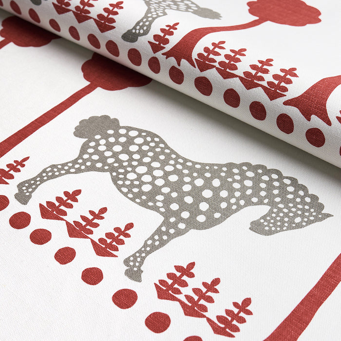 Schumacher Polka Dot Pony Red Fabric 180903