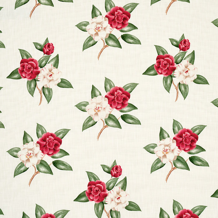 Schumacher Casablanca Floral Indoor/Outdoor Garnet Fabric Sample 180910