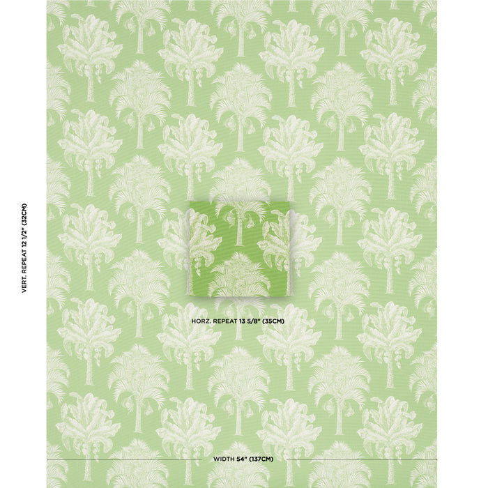 Schumacher Grand Palms Indoor/Outdoor Green Fabric Sample 180960