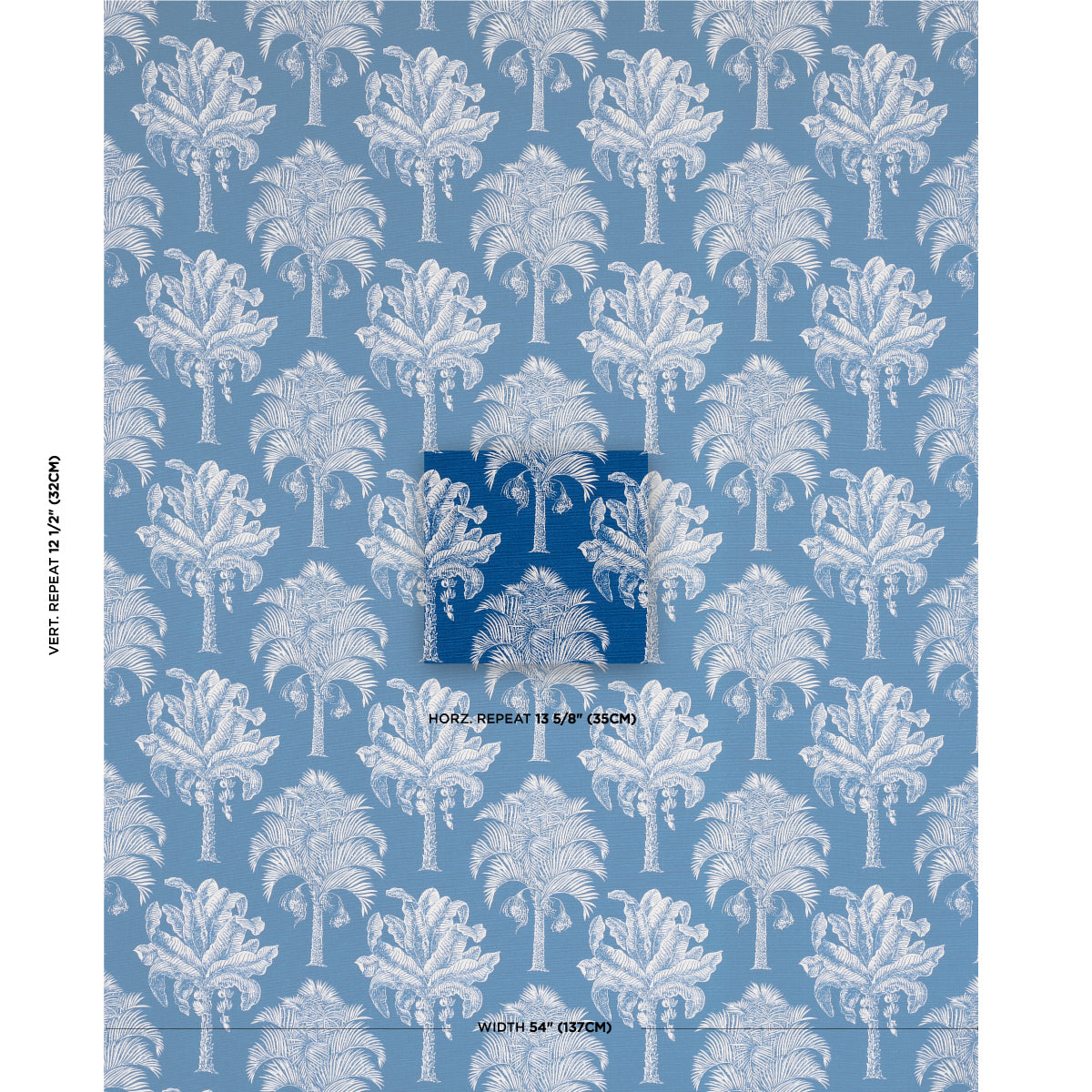 Schumacher Grand Palms Indoor/Outdoor Navy Fabric 180961