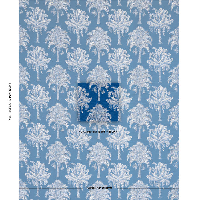 Schumacher Grand Palms Indoor/Outdoor Navy Fabric Sample 180961