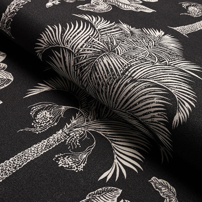 Schumacher Grand Palms Indoor/Outdoor Black Fabric Sample 180962