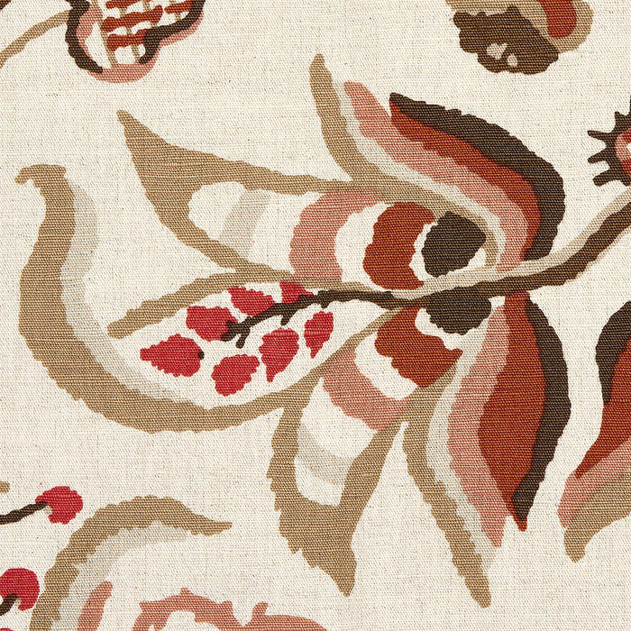 Schumacher Alexandra Vine Linen Natural & Spice Fabric Sample 180971