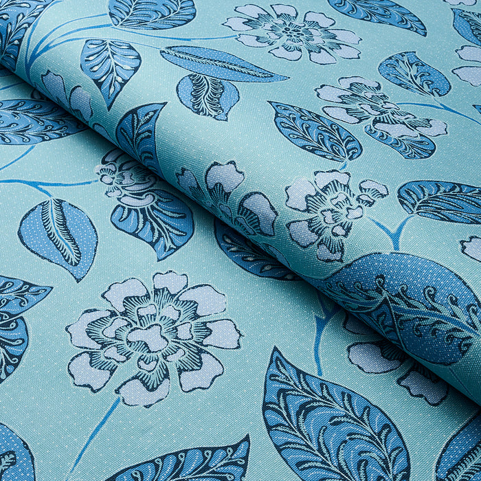 Schumacher Kava Cay Indoor/Outdoor Blues Fabric 181001