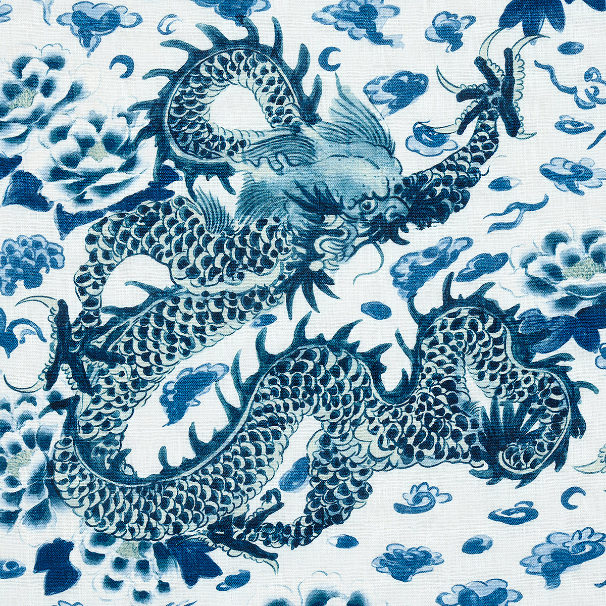 Schumacher Empress Dragon Delft Fabric 181030