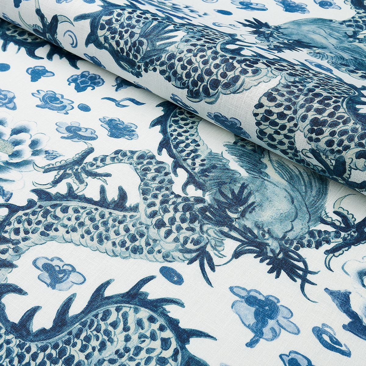 Schumacher Empress Dragon Delft Fabric 181030