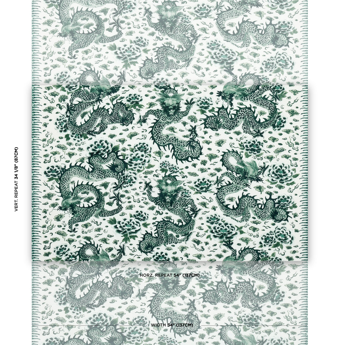 Schumacher Empress Dragon Emerald Fabric Sample 181031