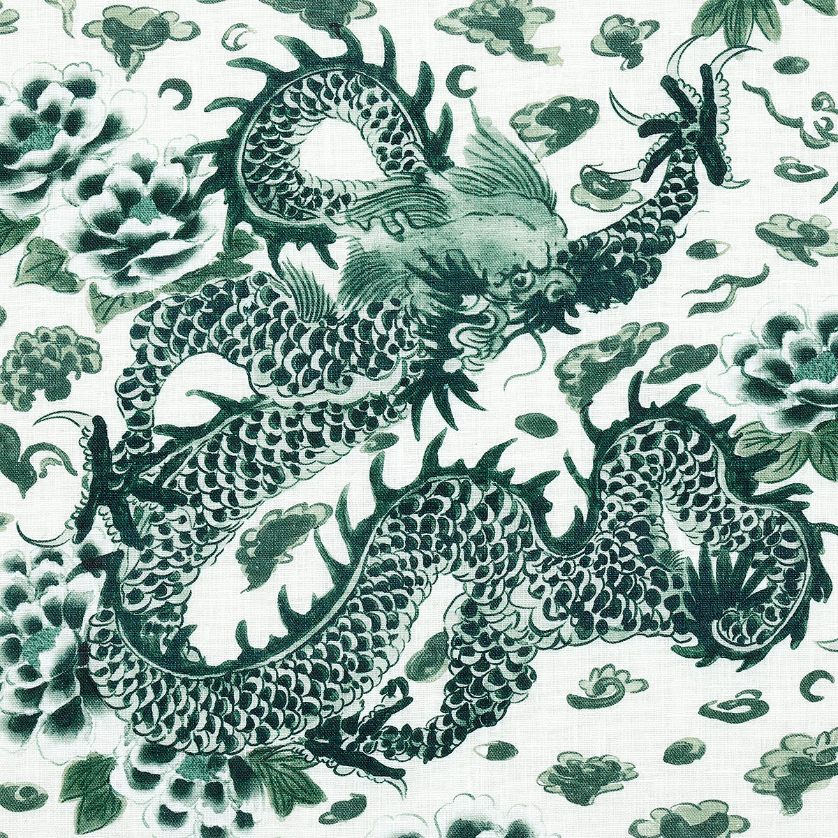 Schumacher Empress Dragon Emerald Fabric 181031