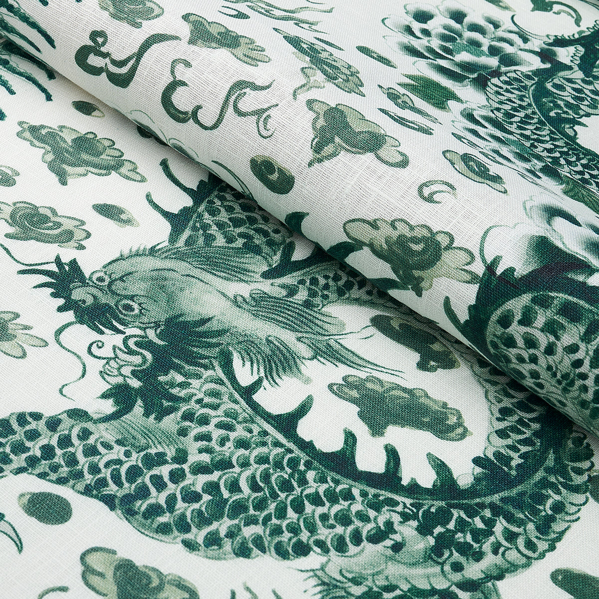 Schumacher Empress Dragon Emerald Fabric 181031