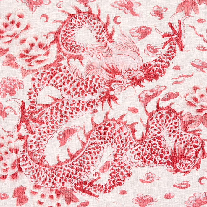 Schumacher Empress Dragon Rose Fabric 181032