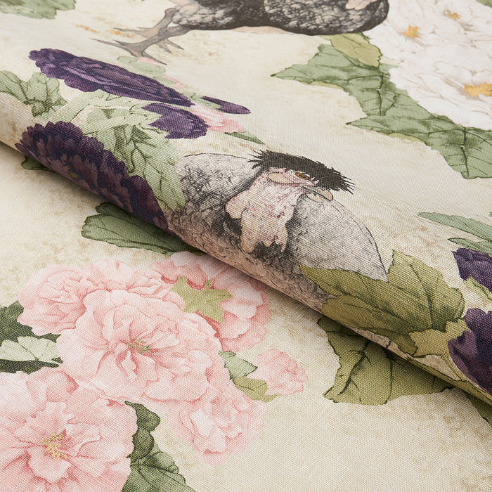 Schumacher Lady Hollyhock Creme Fabric 181040