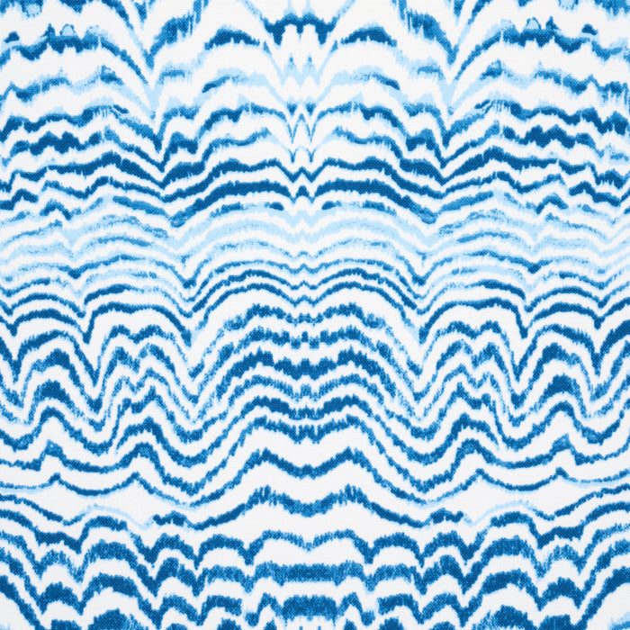 Schumacher Ink Wave Print Indoor/Outdoor Indigo Fabric 181050