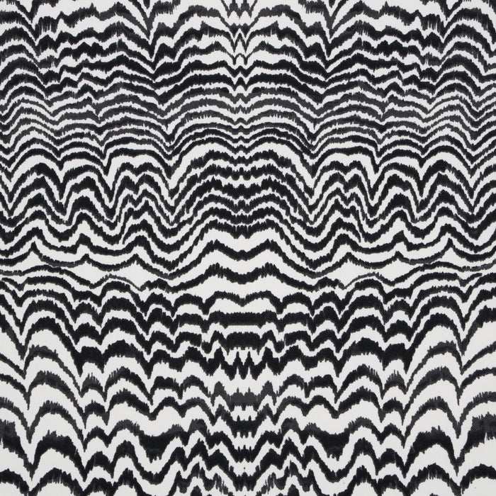 Schumacher Ink Wave Print Indoor/Outdoor Black Fabric 181052