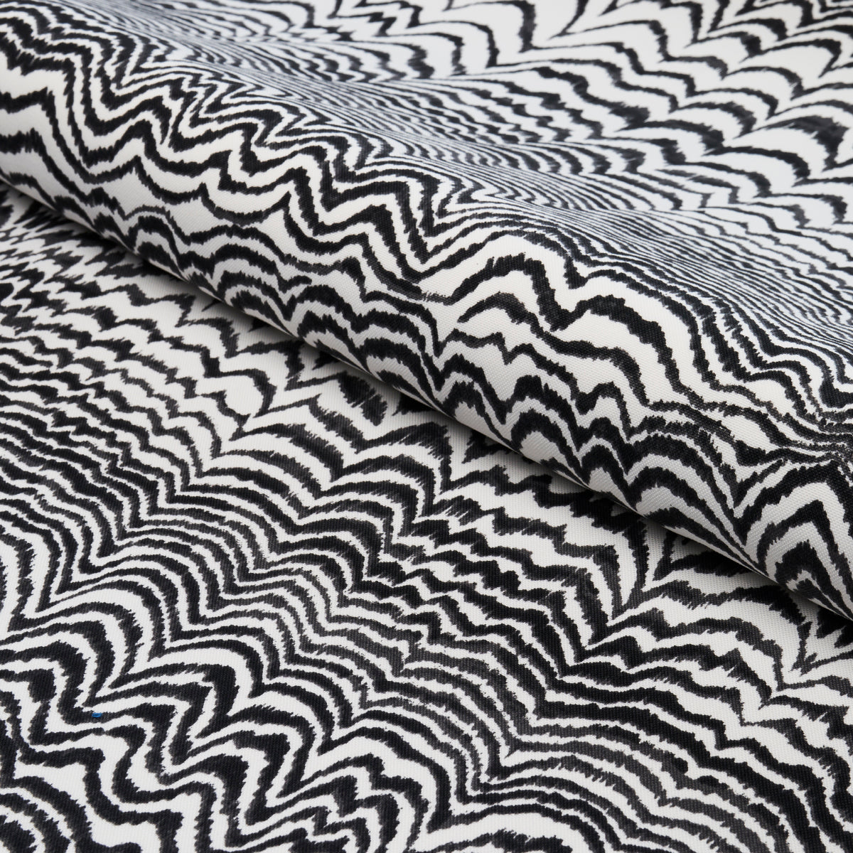 Schumacher Ink Wave Print Indoor/Outdoor Black Fabric 181052