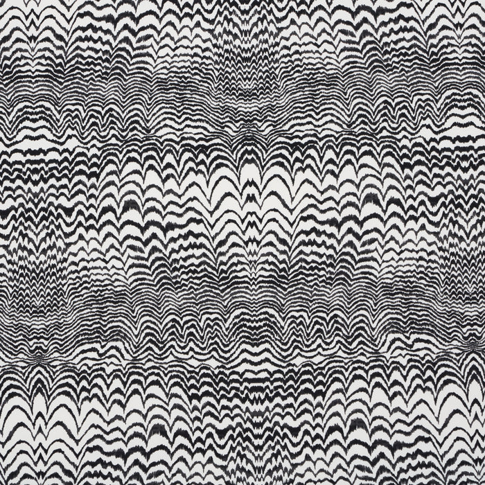 Schumacher Ink Wave Print Indoor/Outdoor Black Fabric 181052