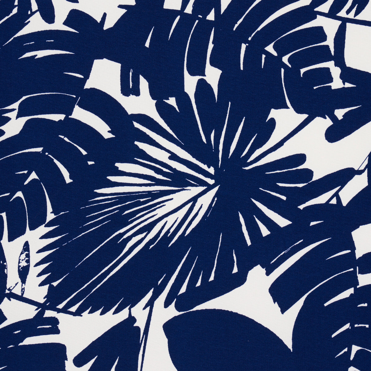 Schumacher Palisades Palm Indoor/Outdoor Indigo Fabric Sample 181070