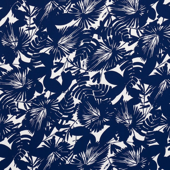 Schumacher Palisades Palm Indoor/Outdoor Indigo Fabric Sample 181070