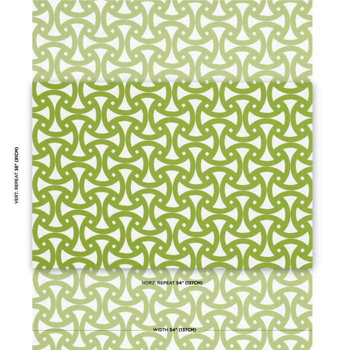 Schumacher Santorini Print Indoor/Outdoor Fern Fabric 181081