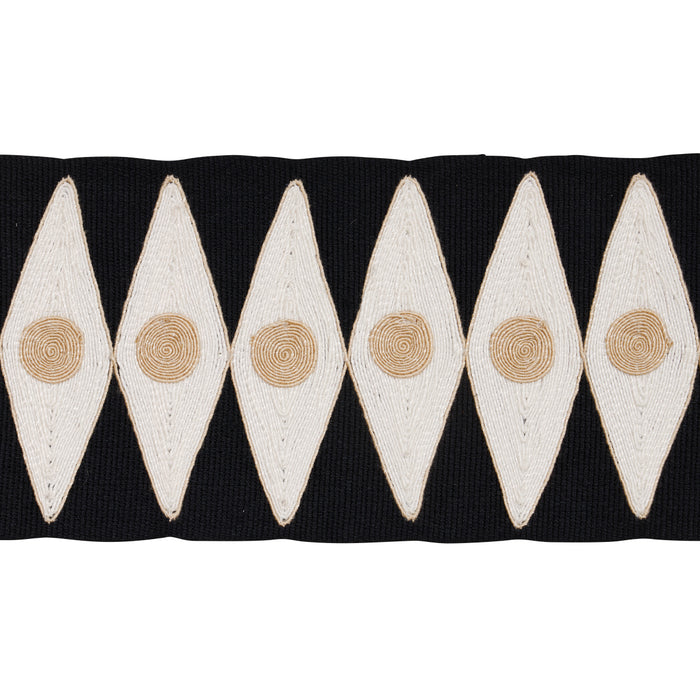 Schumacher Backgammon Tape Black And Sand Trim 181222