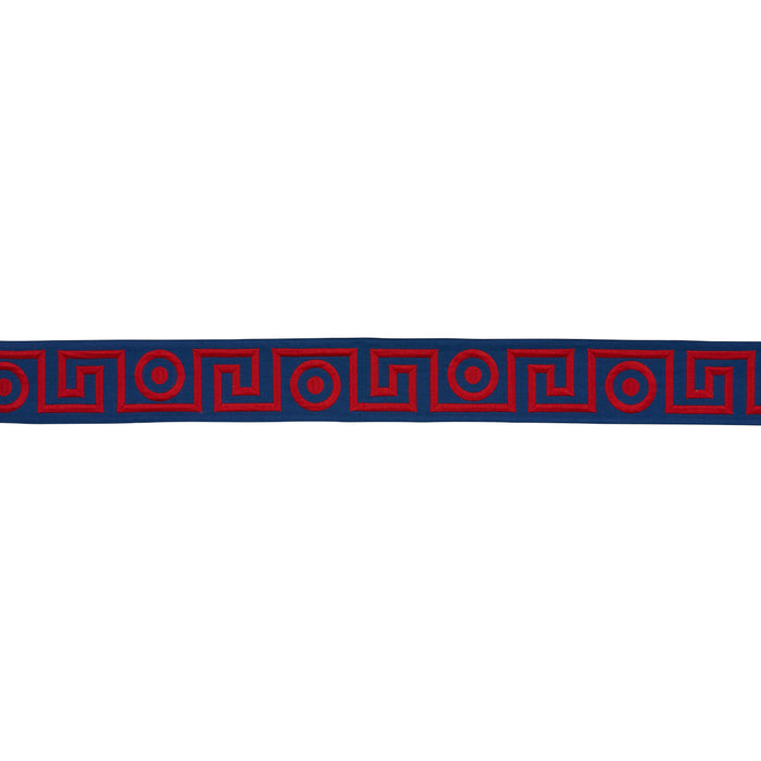 Schumacher Plato Tape Navy And Red Trim 181253