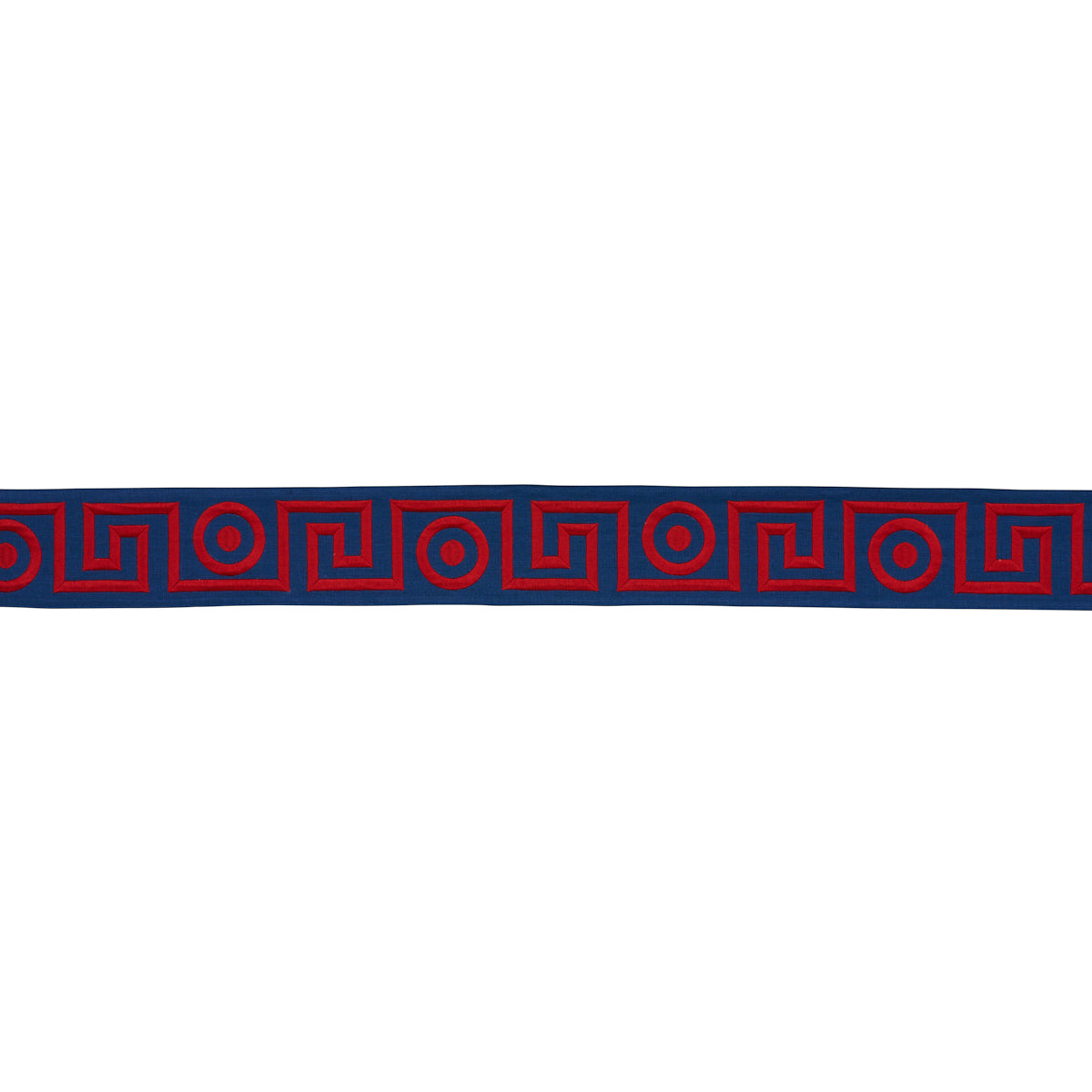 Schumacher Plato Tape Navy And Red Trim Sample 181253