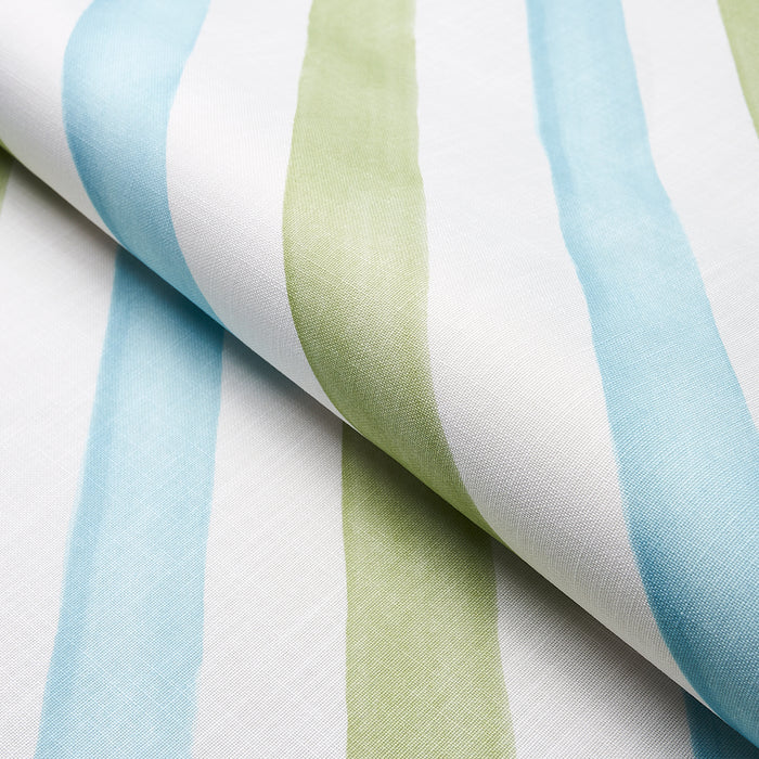 Schumacher Seaside Stripe Indoor/Outdoor Kiwi Fabric 181261