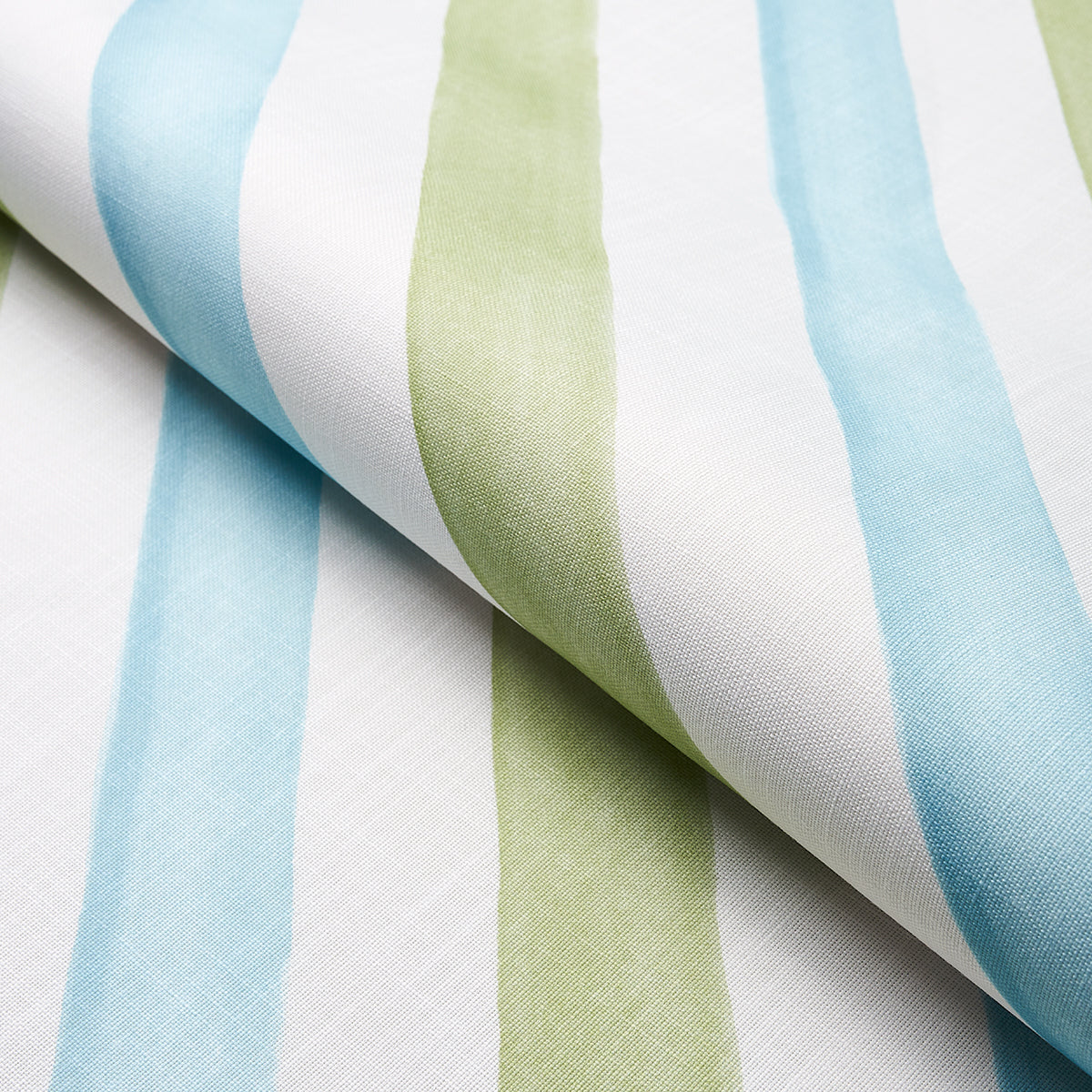 Schumacher Seaside Stripe Indoor/Outdoor Kiwi Fabric Sample 181261